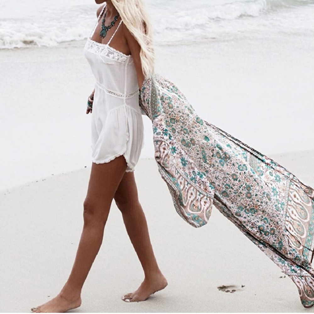 SALE! New BOHO Paisley Kimono Cover up Duster - Picture 3 of 16